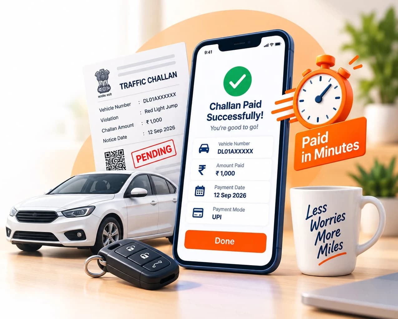 Challan paid successfully with HurHur Fast Track